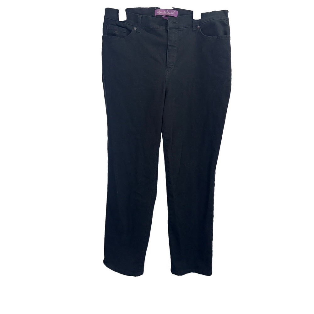 Gloria Vanderbilt Amanda Black Denim Jeans Ladies Size 12‎